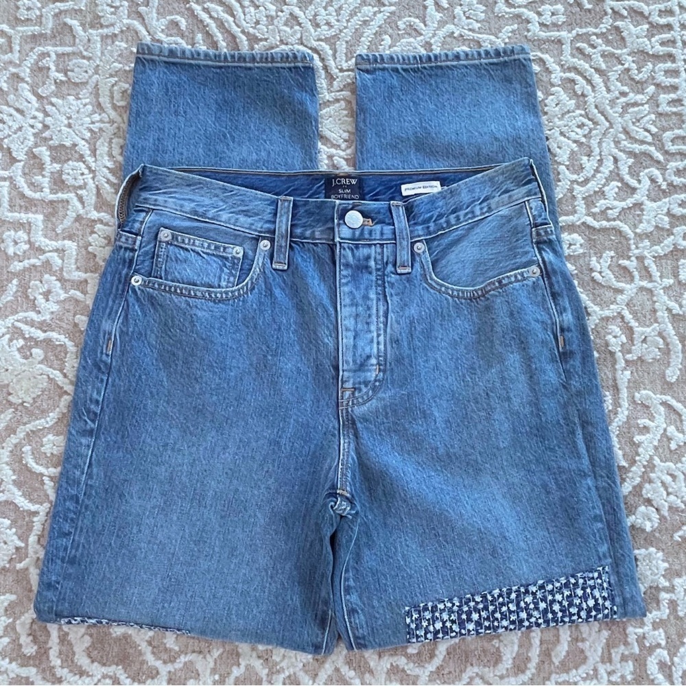 NWOT J. Crew Premium Edition Slim Boyfriend Patchwork Jean - Picture 8 of 16